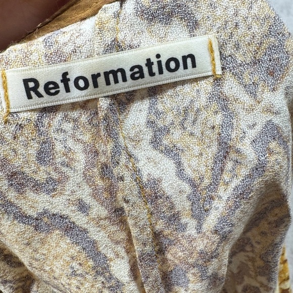 Reformation Eliana Boa Snakeskin Animal Print V Neck Button Front Blouse Small - Picture 16 of 16